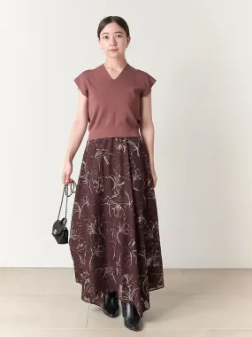knit layered print dress