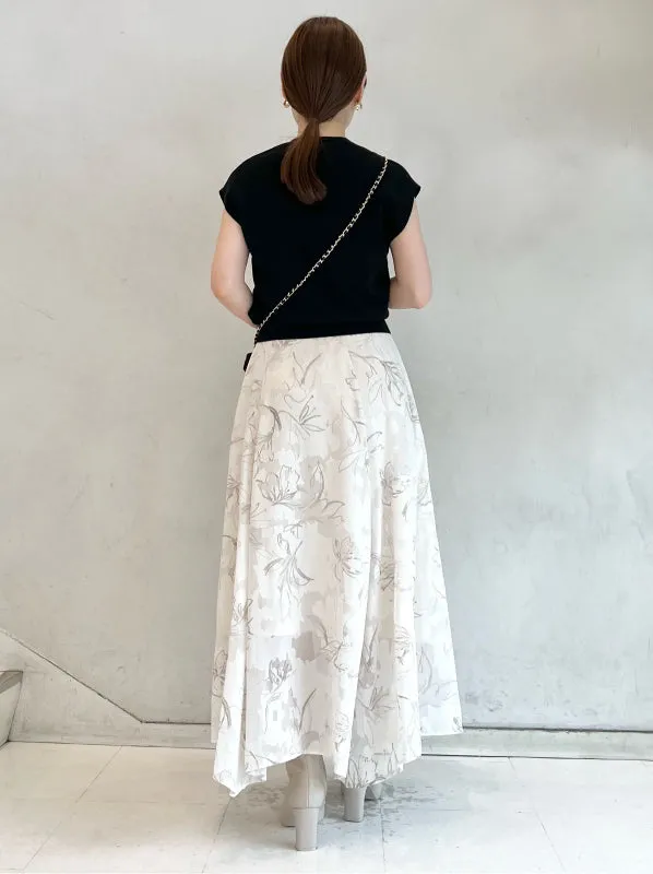 knit layered print dress