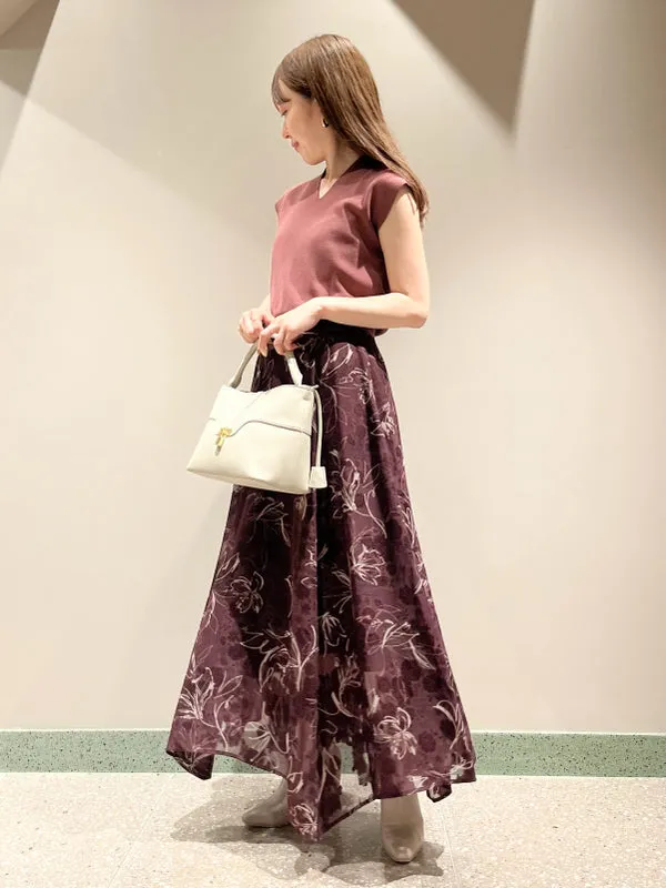 knit layered print dress