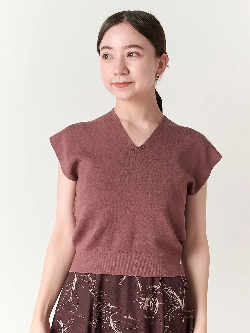 knit layered print dress