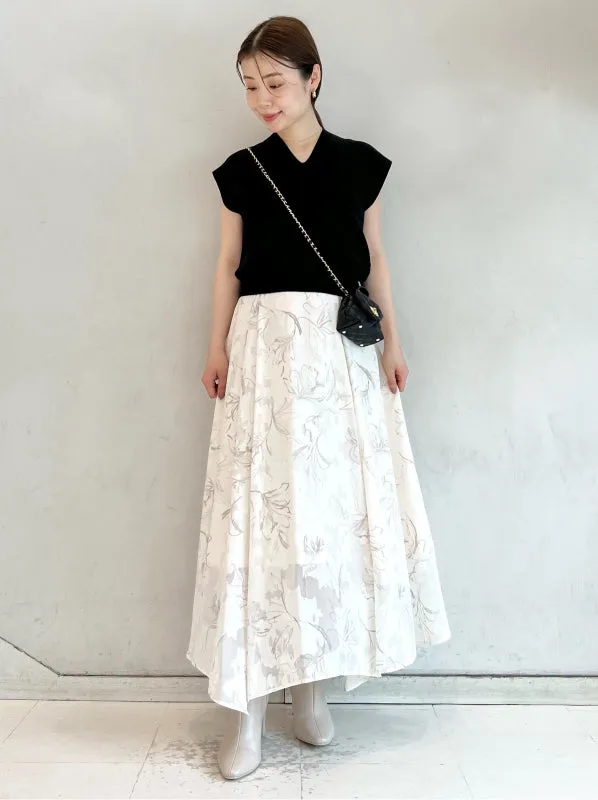 knit layered print dress