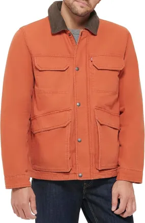 Levi's Men's Cotton Workwear Four-Pocket Field Jacket XL Orange