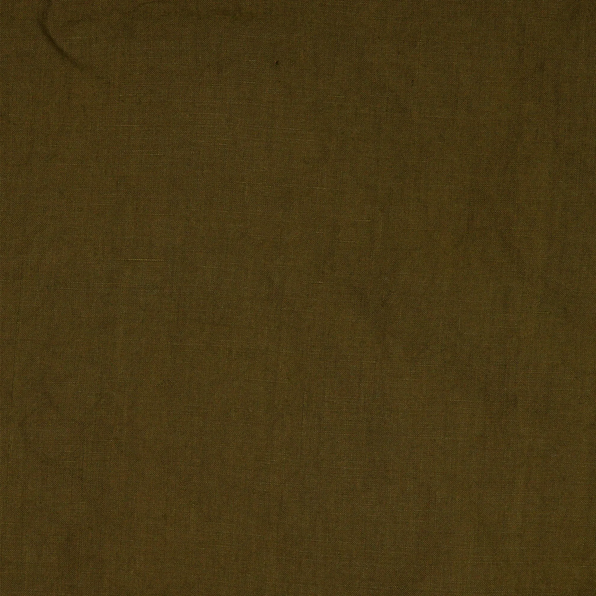 Long linen tunic dress green olive - Carol