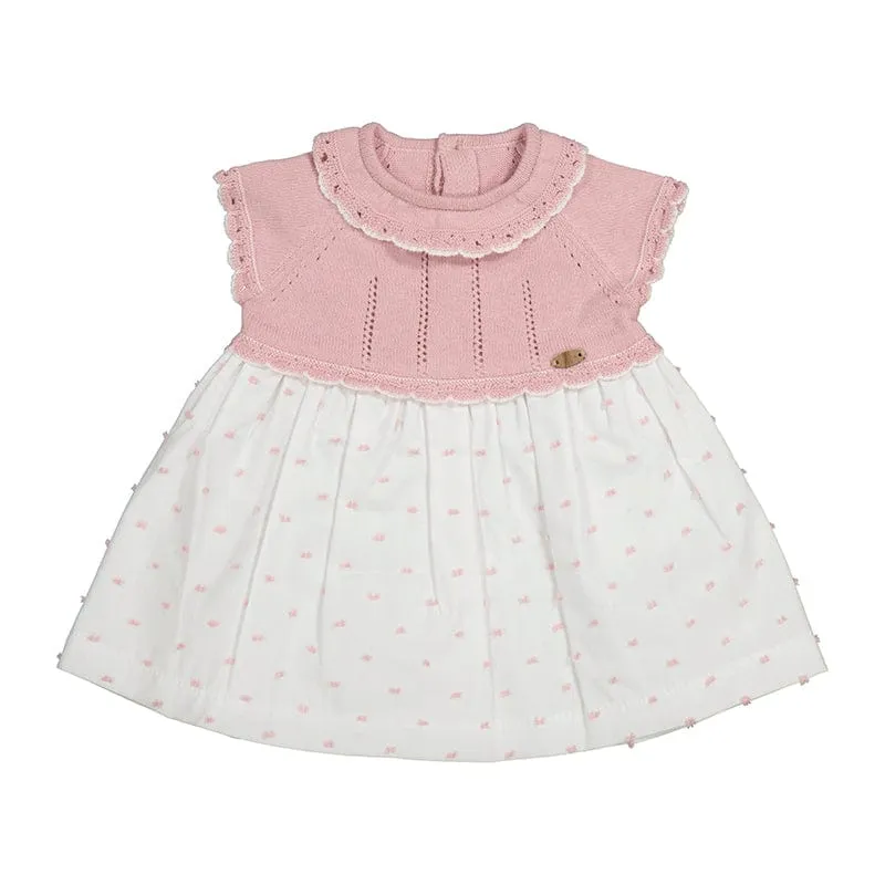 Mayoral Button Back Knit Dress in Sakura