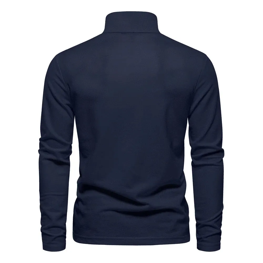 Men's Giraffe Embroidery Polo Shirts Solid Colour Long Sleeve T-Shirt