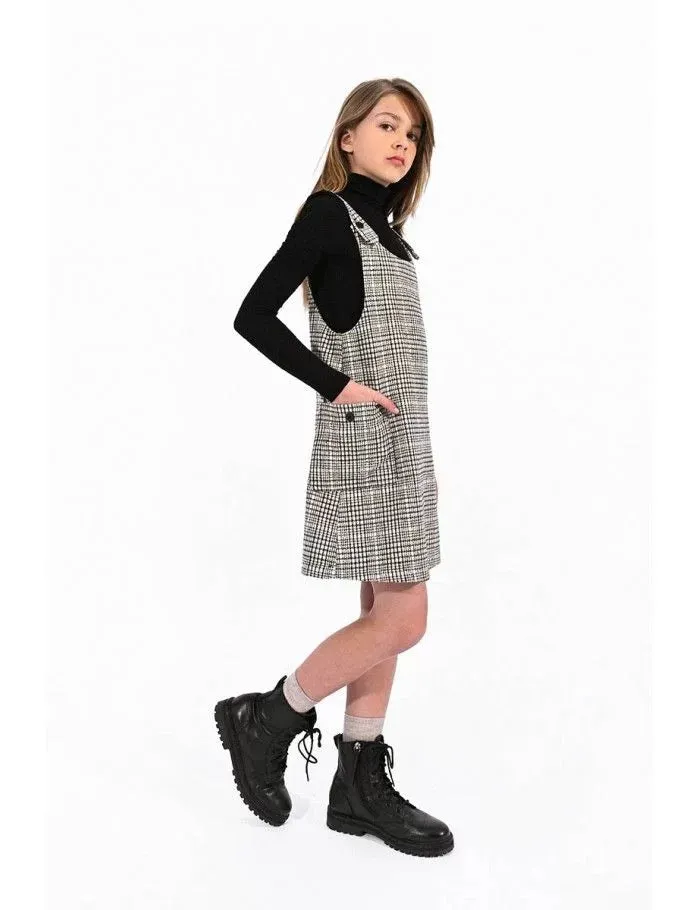 Mini Molly Girls Plaid Overall Dress Size 8 to 10y