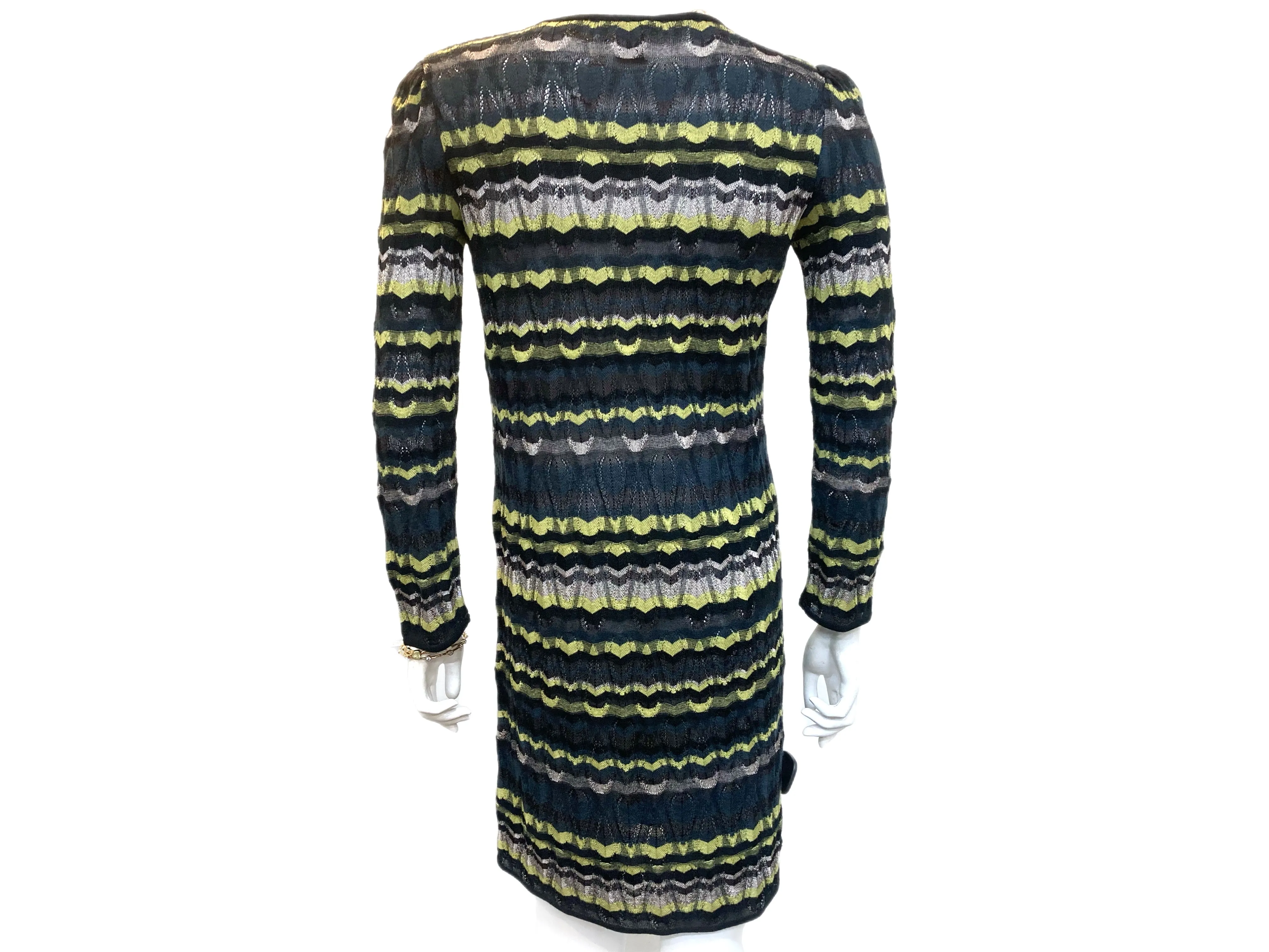 MISSONI Long Sleeve Knit Dress Multi-Color Size 6