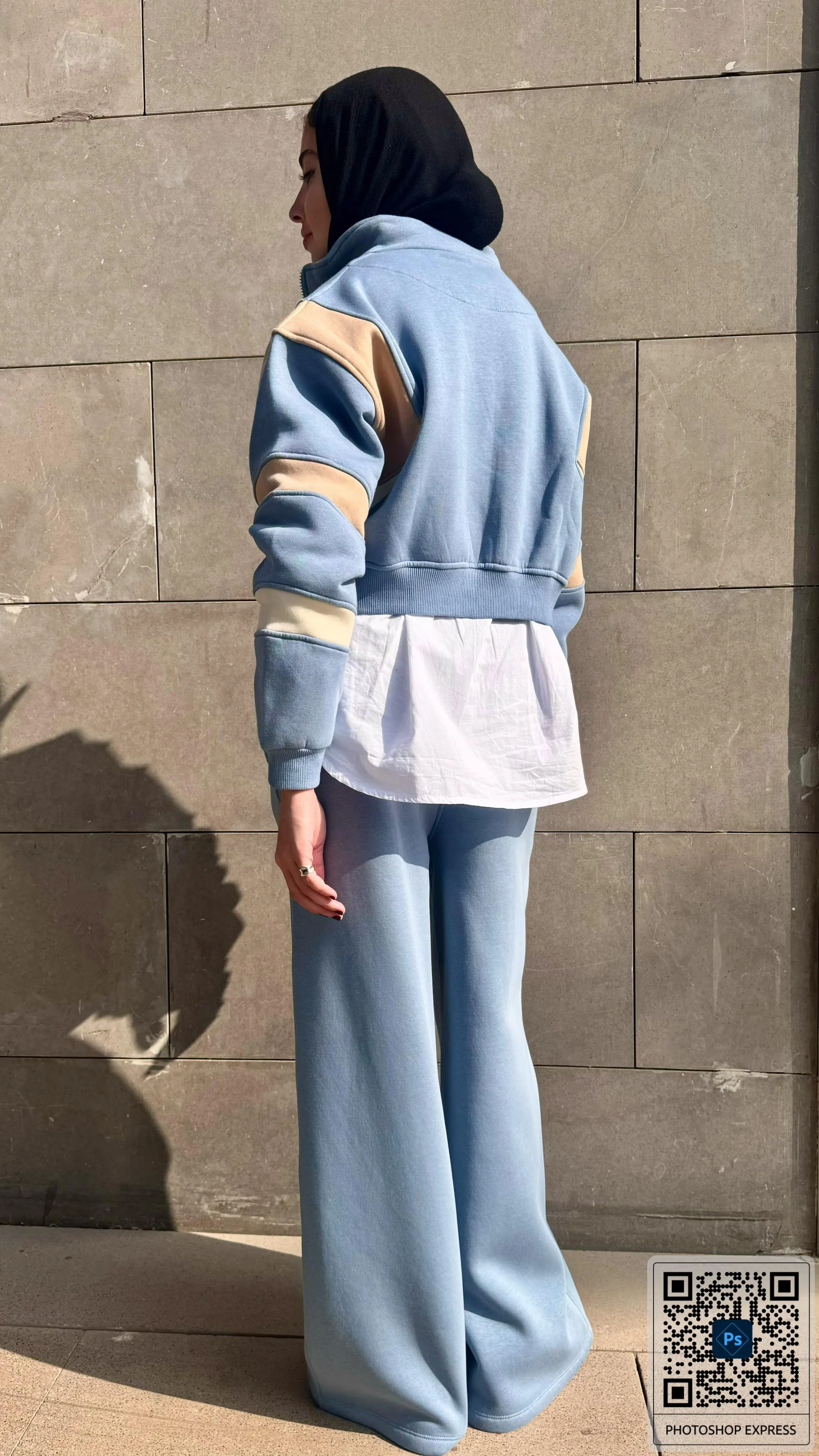 MIXED WIDE LEG MILTON PANT-BABY BLUE