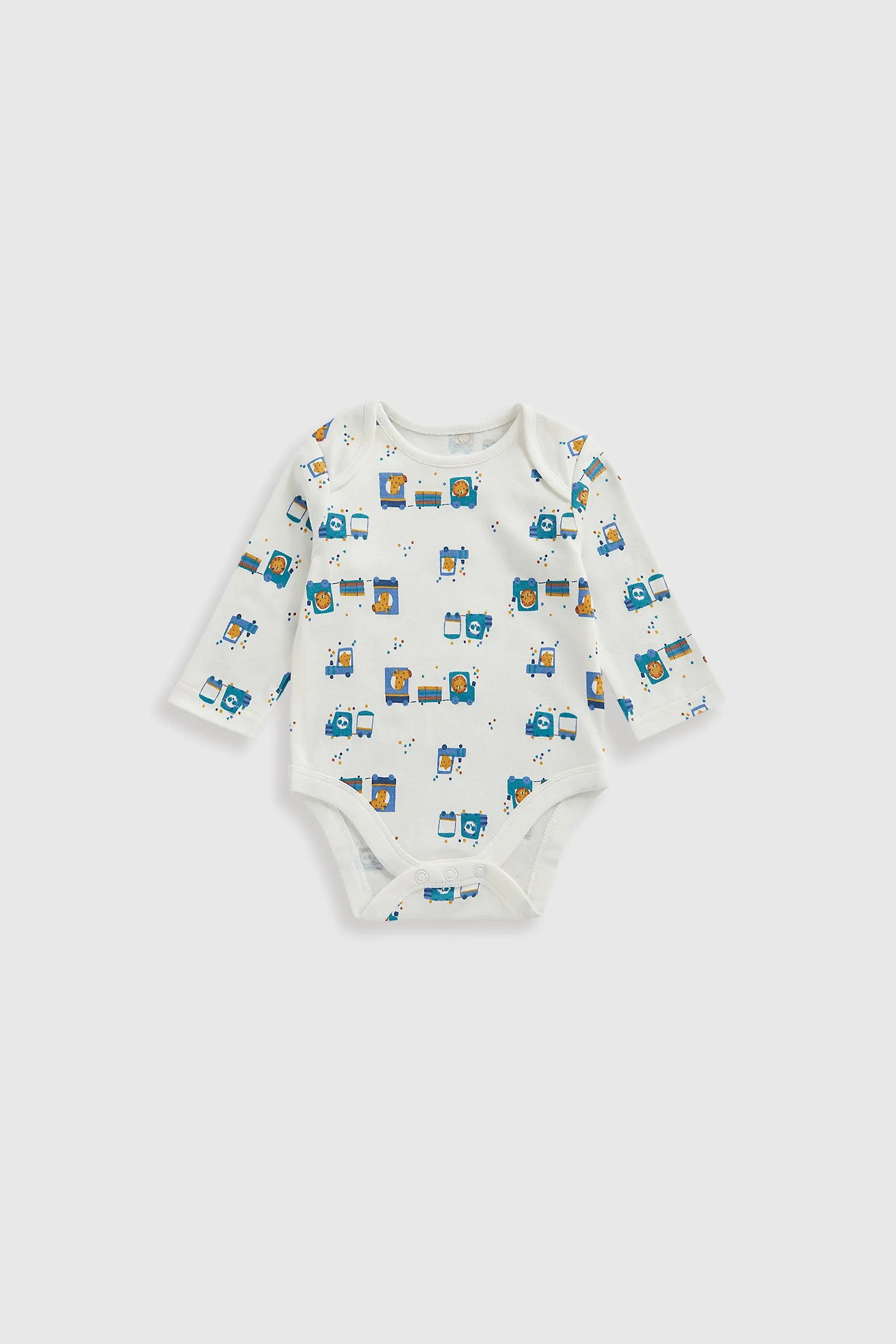 Mothercare Animal Transport Long-Sleeved Bodysuits - 5 Pack