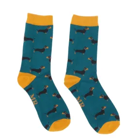 Mr Heron Little Sausage Dogs Socks Teal
