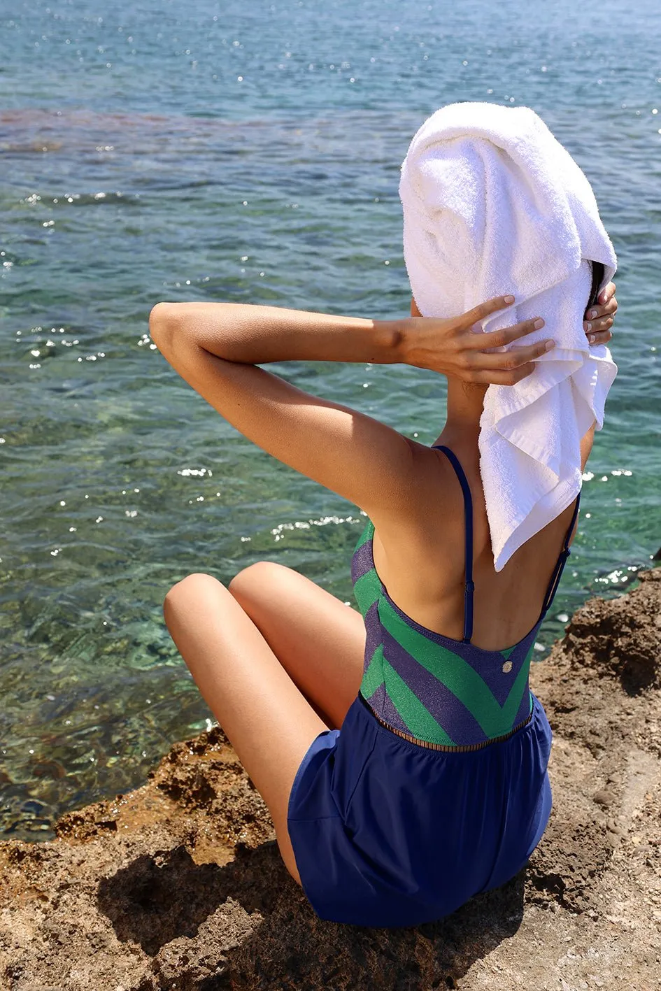 Overall Arava Navy Green Stripes