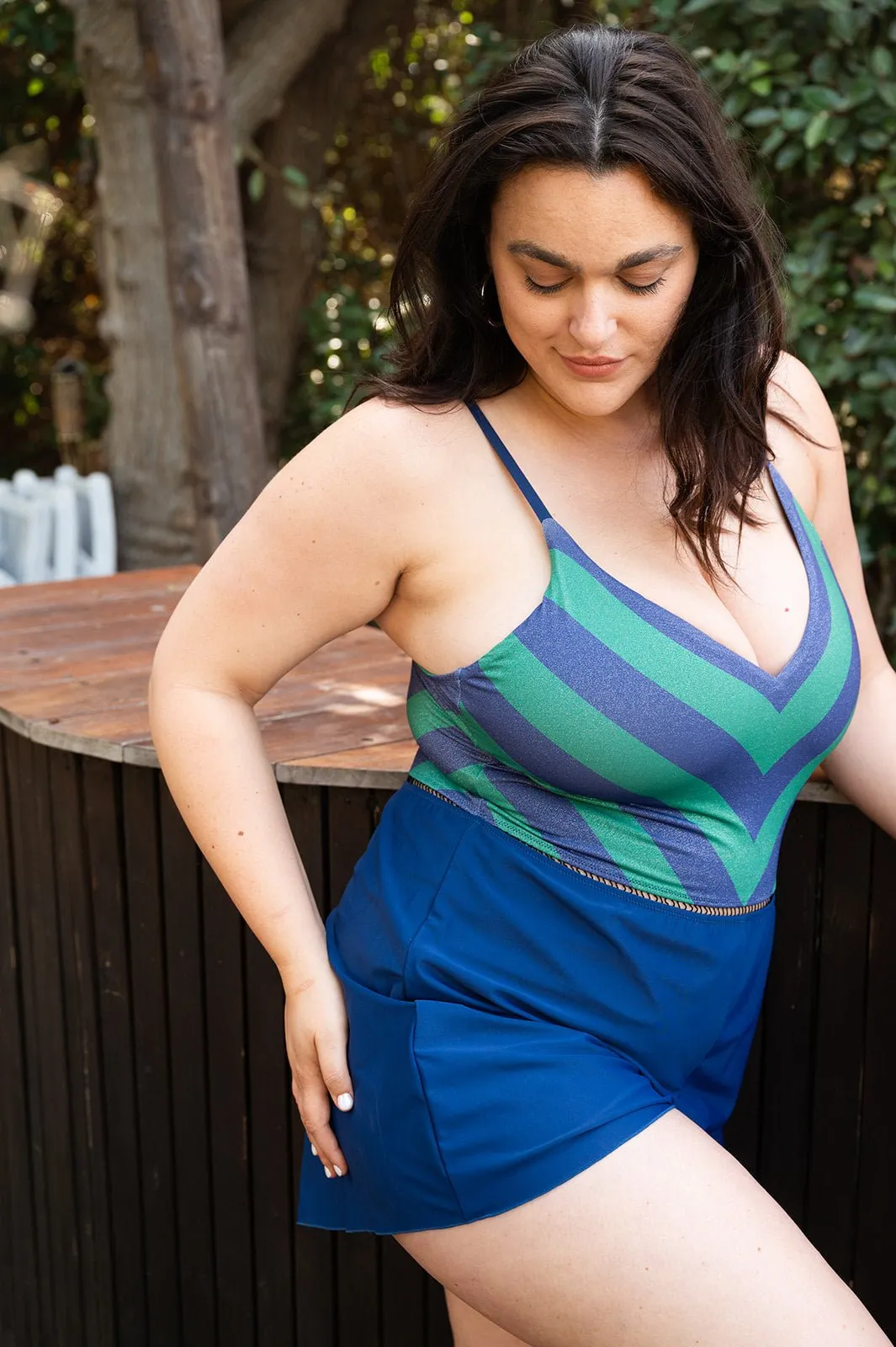 Overall Arava Navy Green Stripes