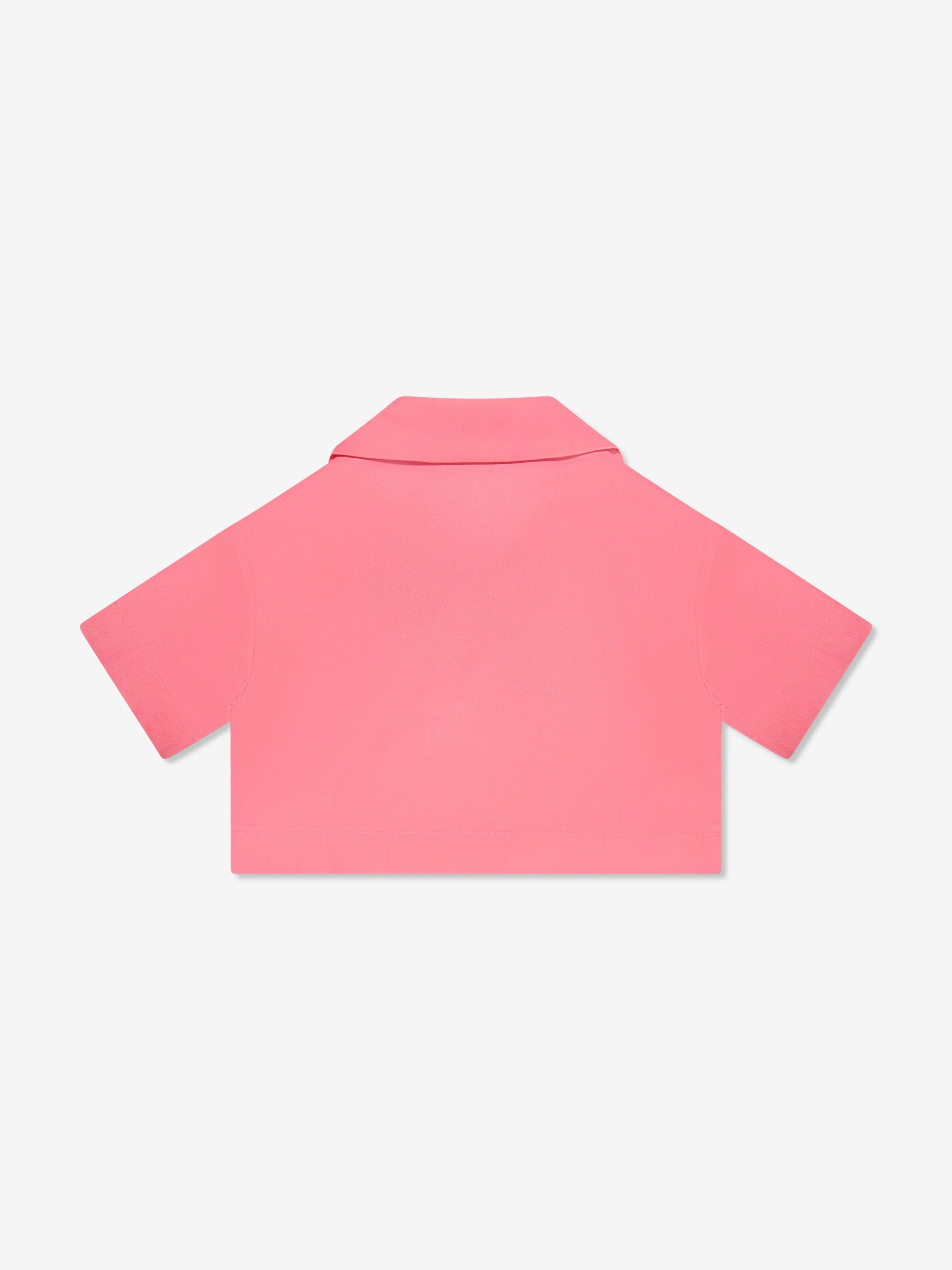 Palm Angels Girls Track Cropped Shirt in Pink