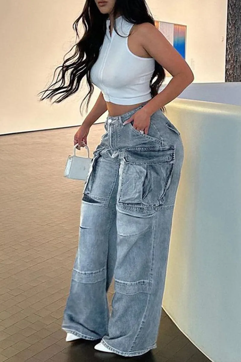 PC440 Pockets Denim Straight Jeans