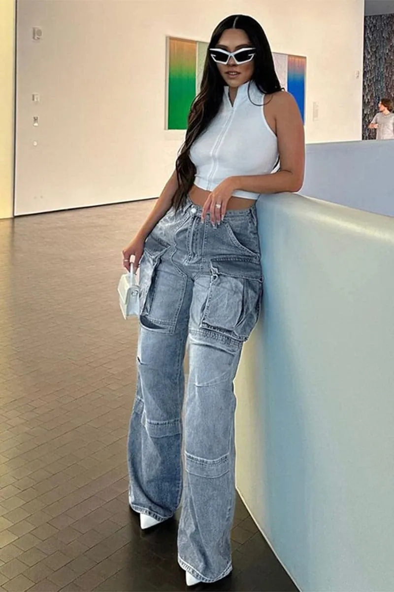 PC440 Pockets Denim Straight Jeans