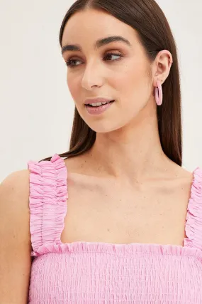 Pink 3 Pack Resin Hoop Earrings