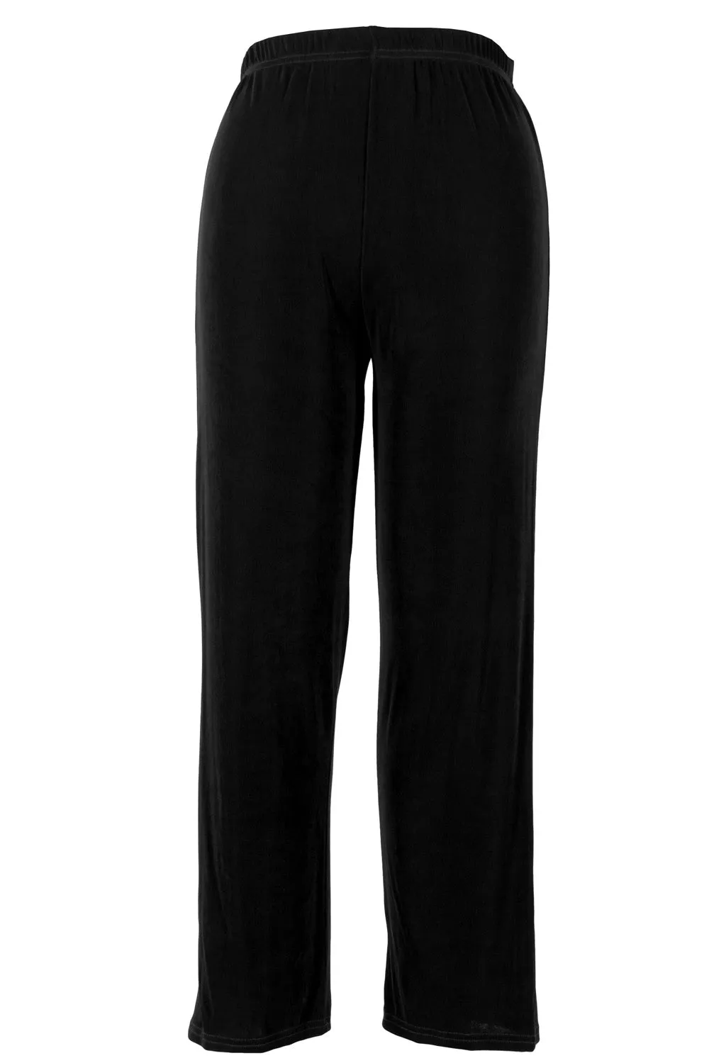 Plus Size Acetate Elastic Waist Full Length Pants-5000AY-AXS1