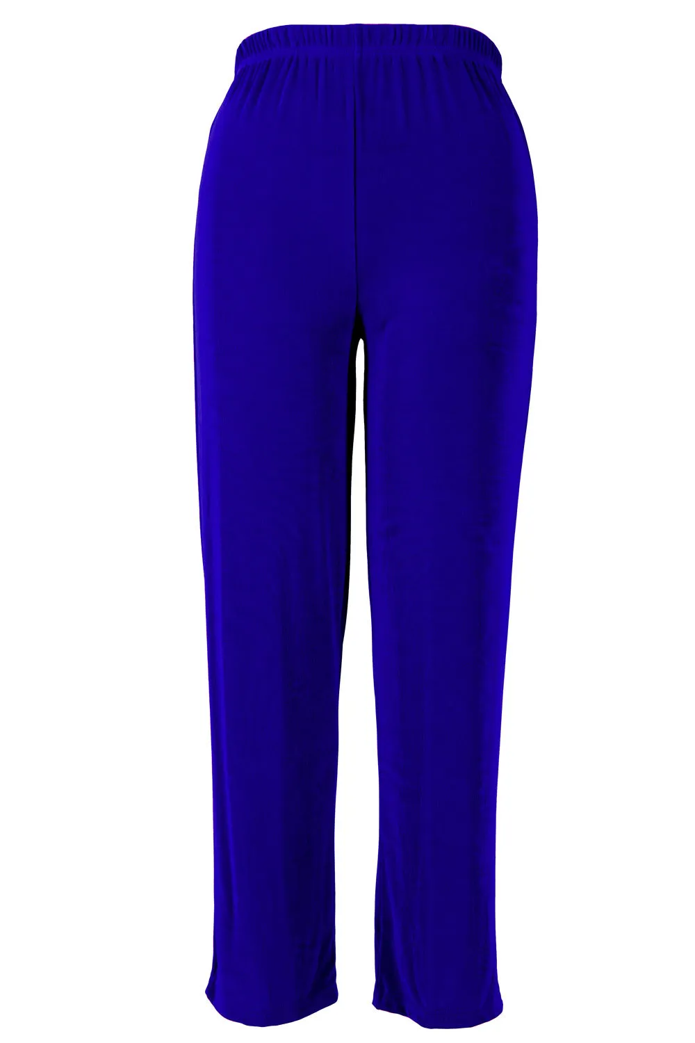 Plus Size Acetate Elastic Waist Full Length Pants-5000AY-AXS1