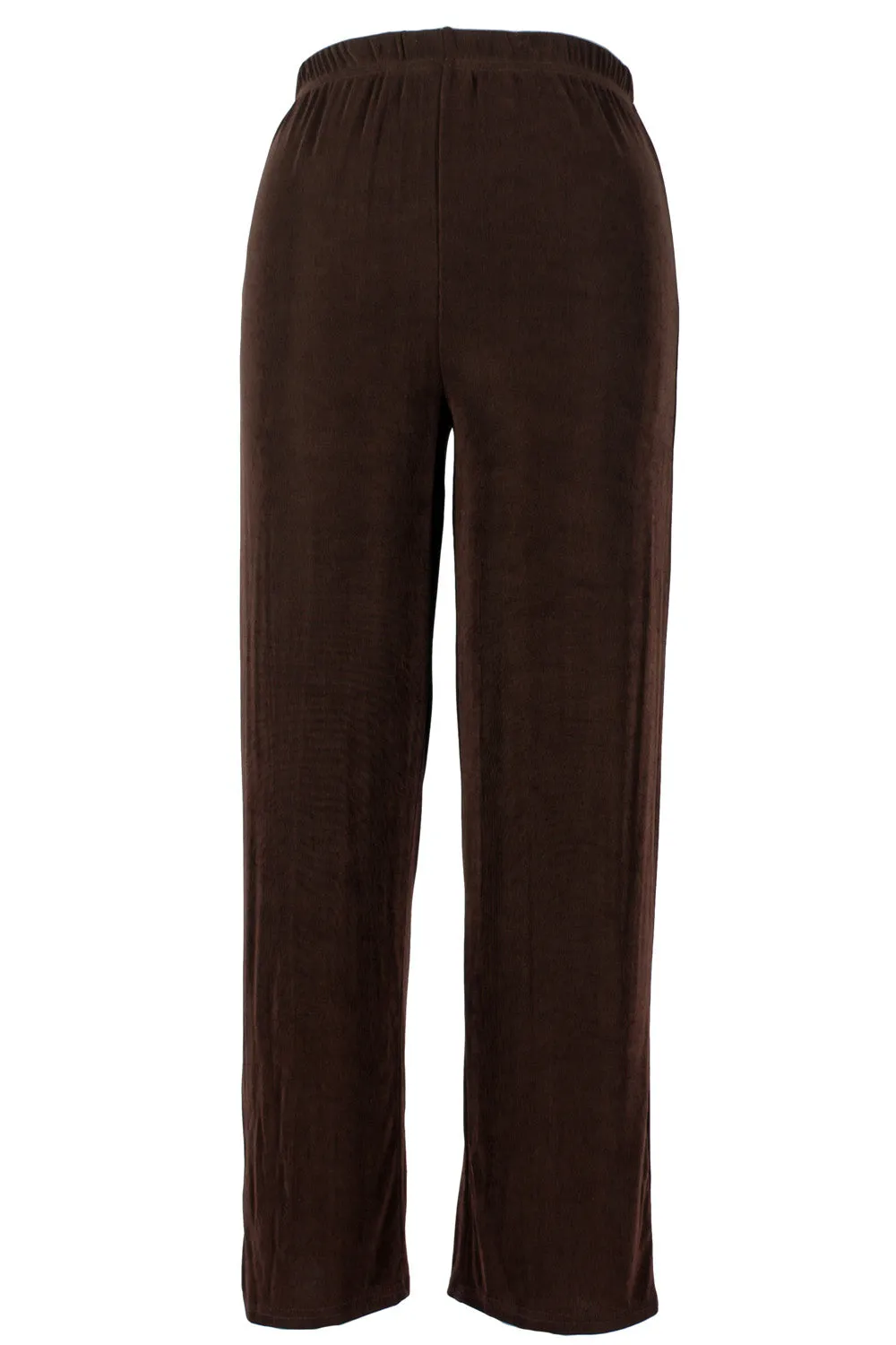 Plus Size Acetate Elastic Waist Full Length Pants-5000AY-AXS1