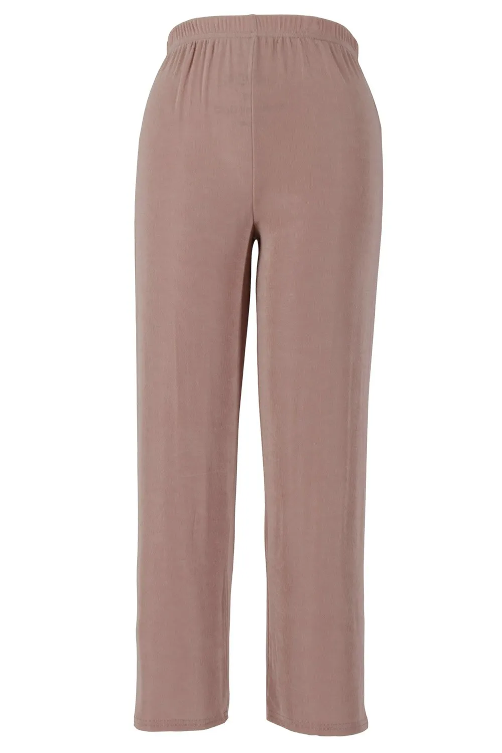 Plus Size Acetate Elastic Waist Full Length Pants-5000AY-AXS1