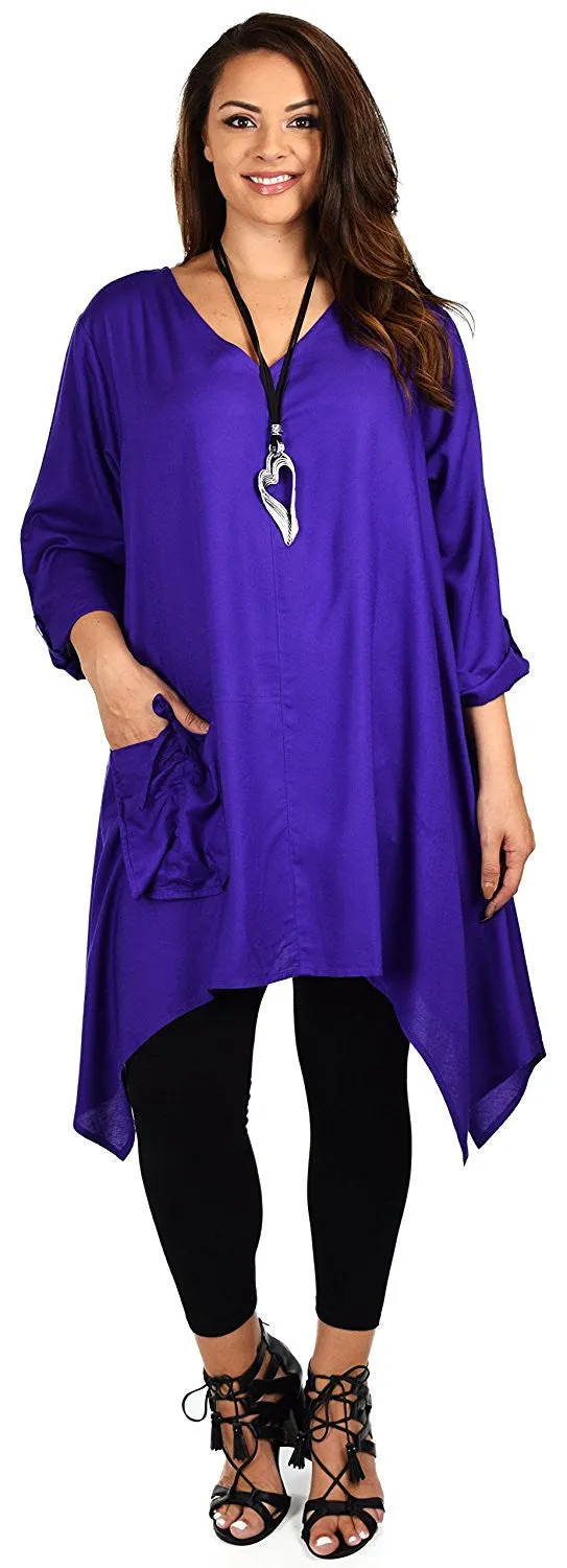 Plus Size Asymmetrical Fishtail Swing Dress Tunic Top