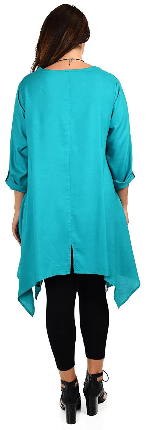Plus Size Asymmetrical Fishtail Swing Dress Tunic Top