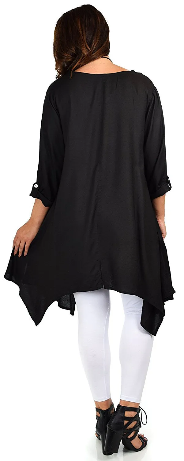 Plus Size Asymmetrical Fishtail Swing Dress Tunic Top