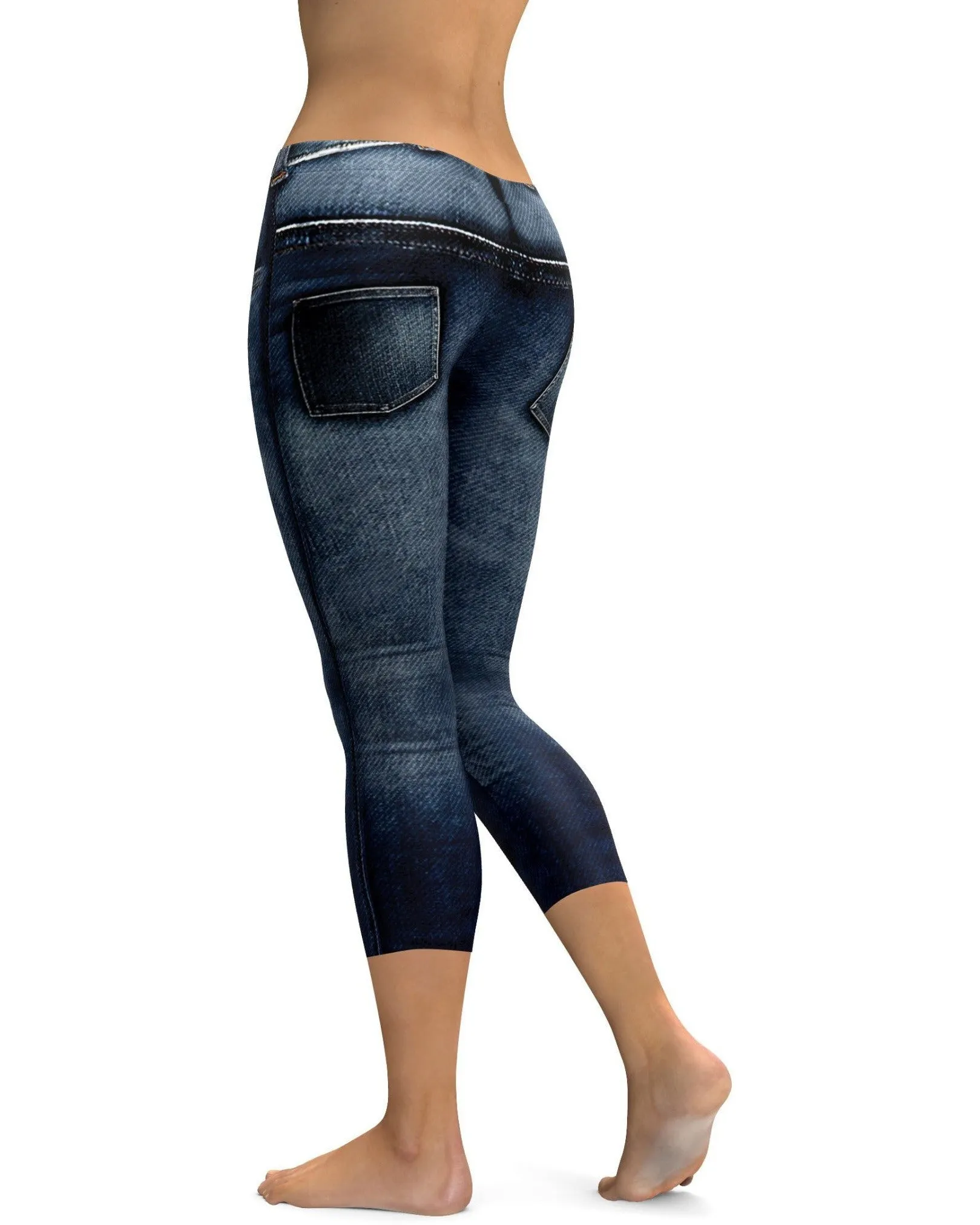 Realistic Denim Jeans Capris