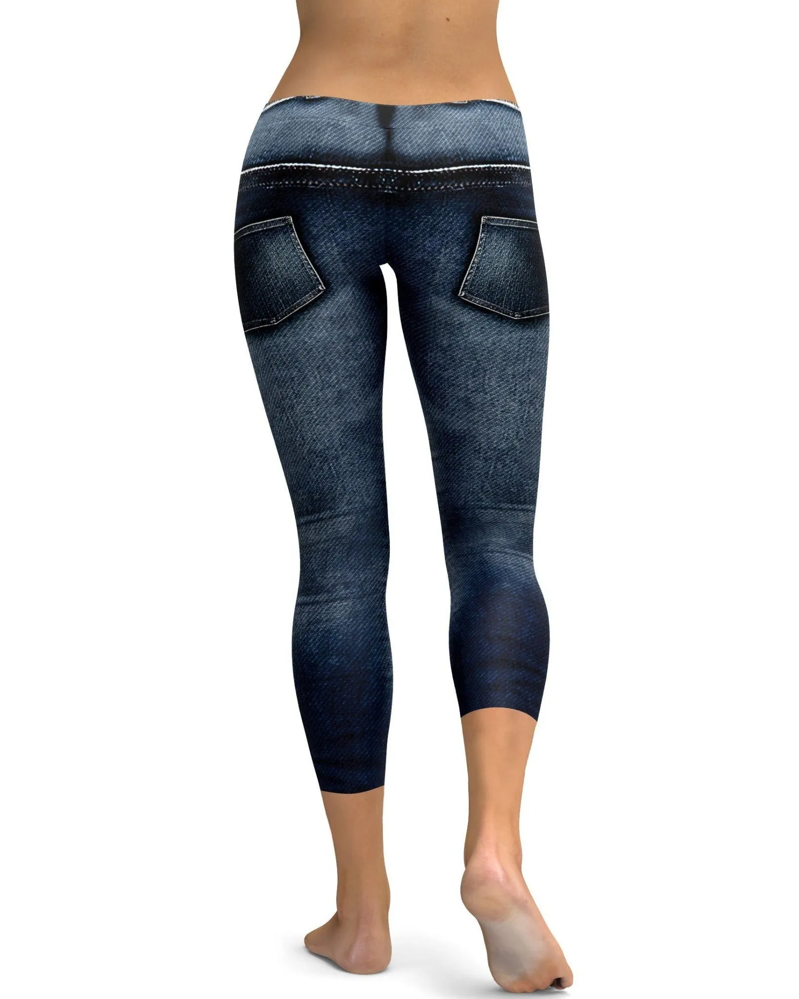 Realistic Denim Jeans Capris