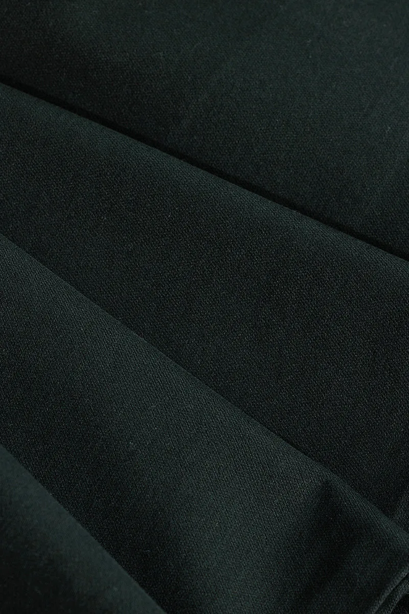 Seemly Dark Green Plain Regular Fit Plus Size Chinos
