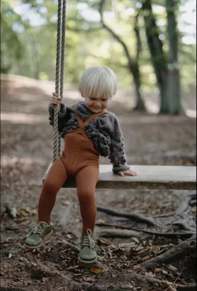 Silly Silas Footed Tights with Braces - Cinnamon
