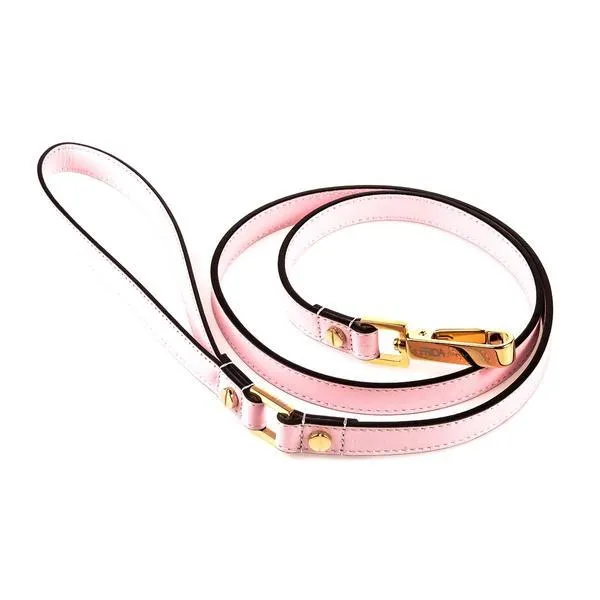 Stud Screw Leather Dog Harness Light Pink Large
