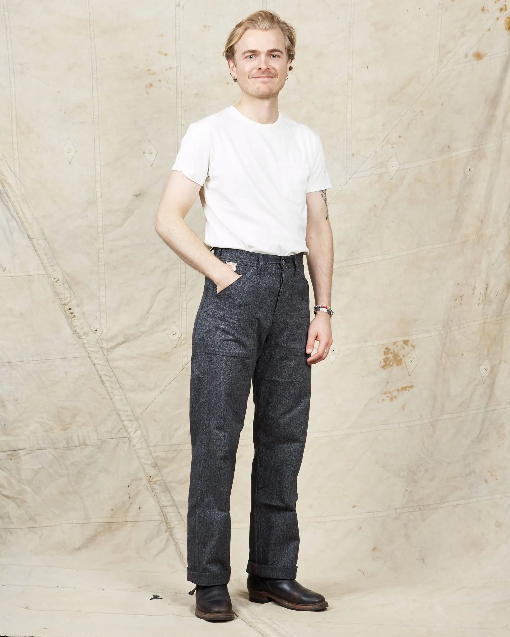 Sugar Cane & Co. Covert Black Engineer Pants SC41825