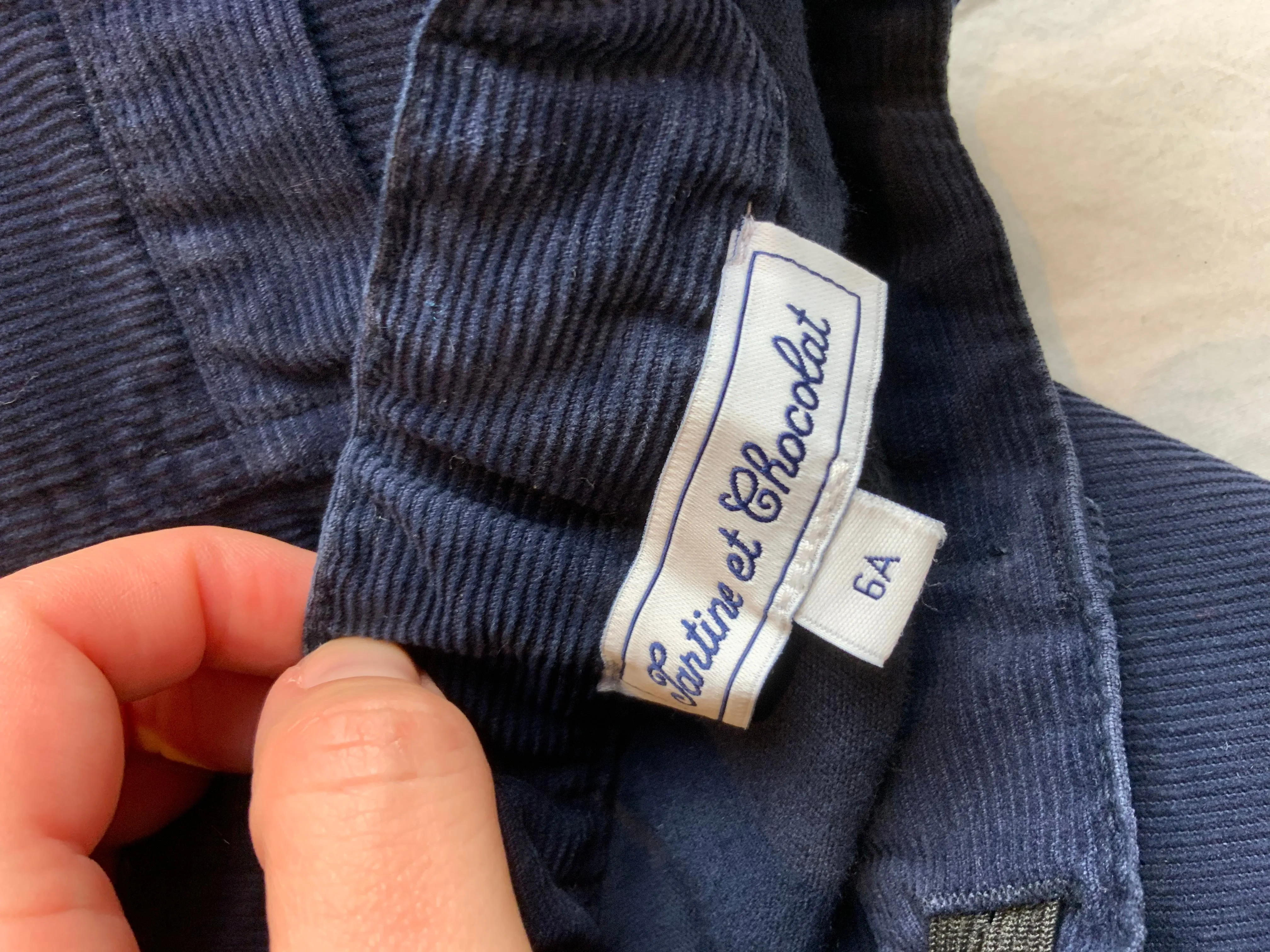TARTINE ET CHOCOLAT KIDS BOY NAVY CORDUROY TROUSERS PANTS 6 YEARS OLD children