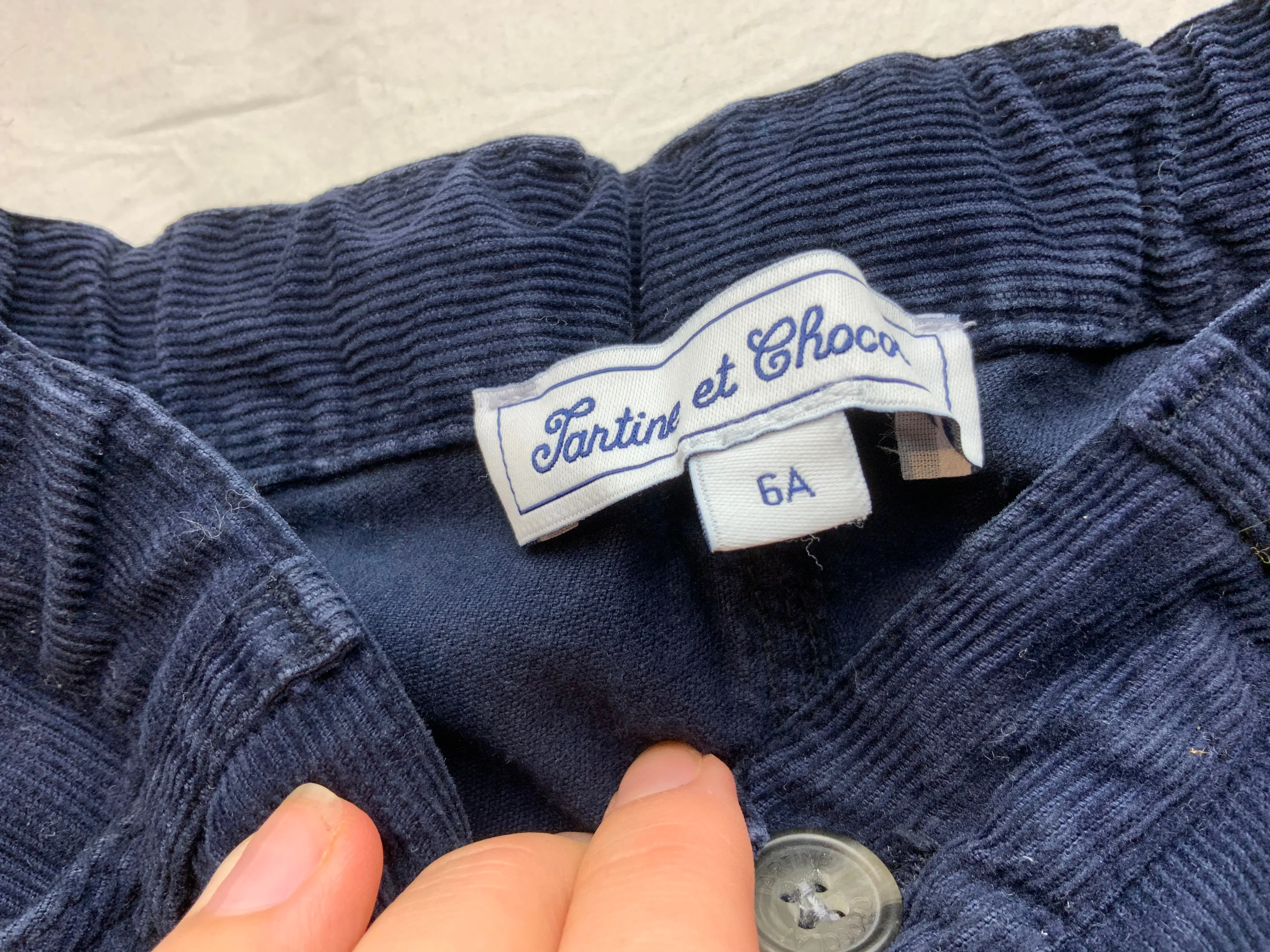 TARTINE ET CHOCOLAT KIDS BOY NAVY CORDUROY TROUSERS PANTS 6 YEARS OLD children
