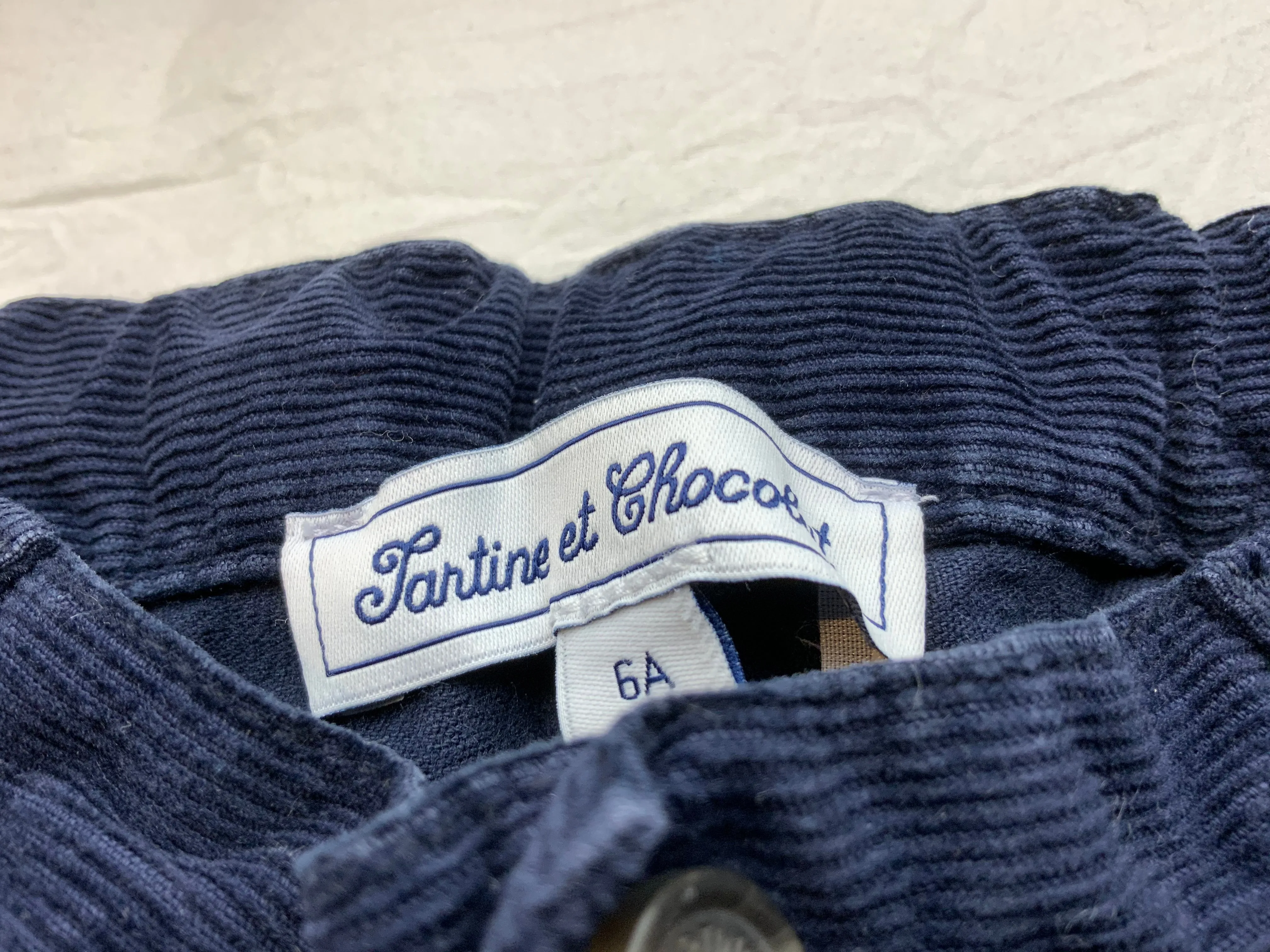 TARTINE ET CHOCOLAT KIDS BOY NAVY CORDUROY TROUSERS PANTS 6 YEARS OLD children