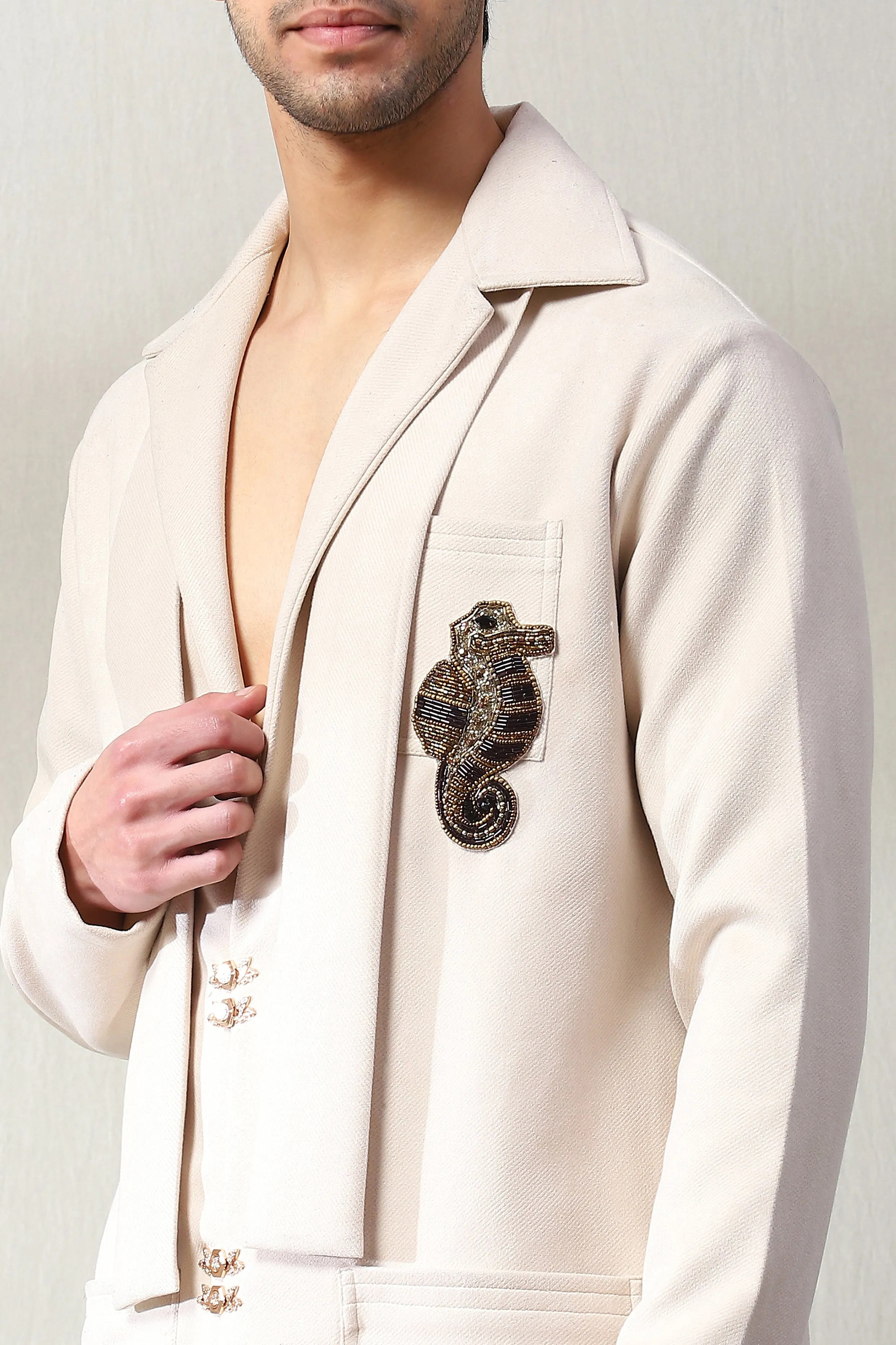 This ivory corduroy velvet co-ord set