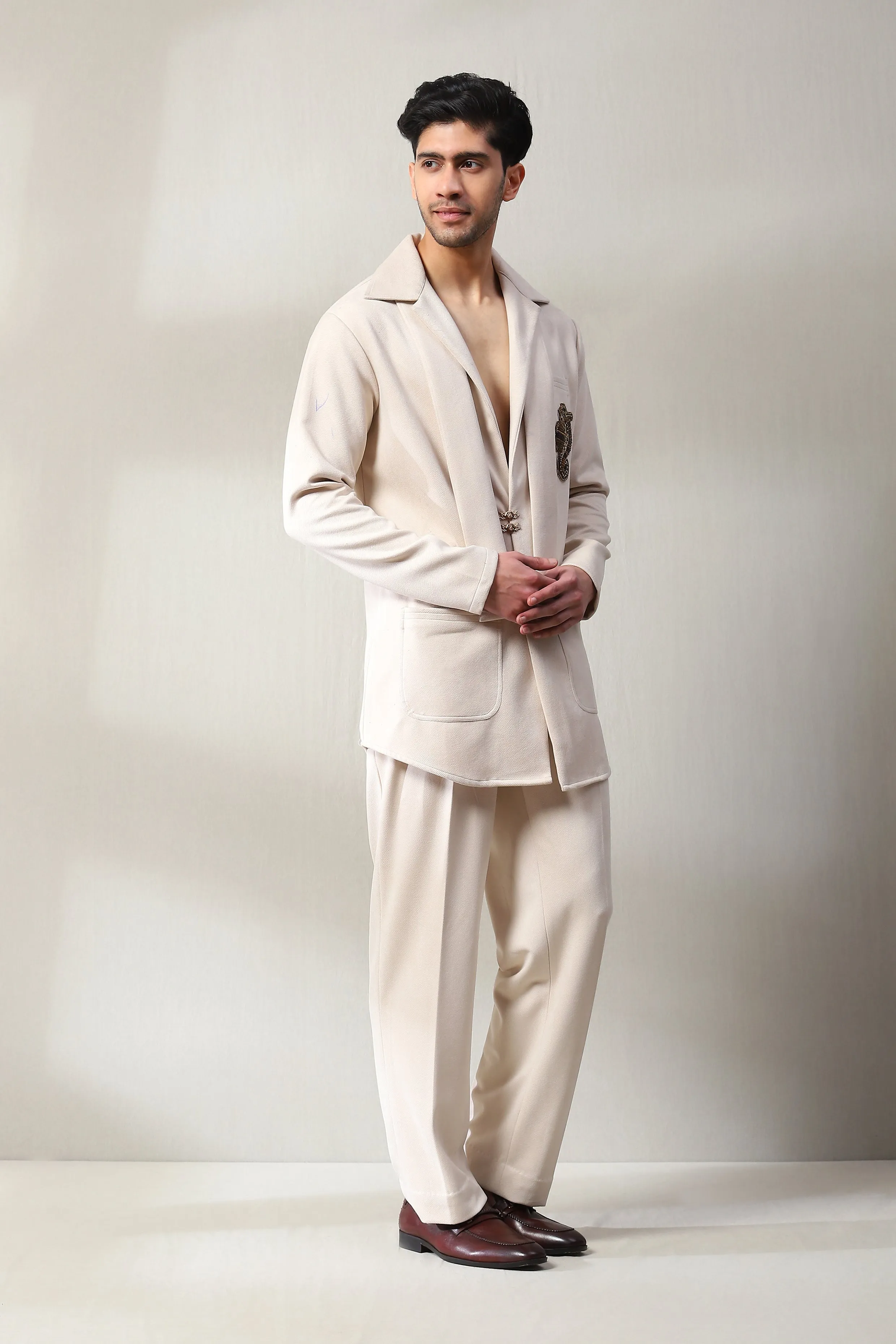 This ivory corduroy velvet co-ord set
