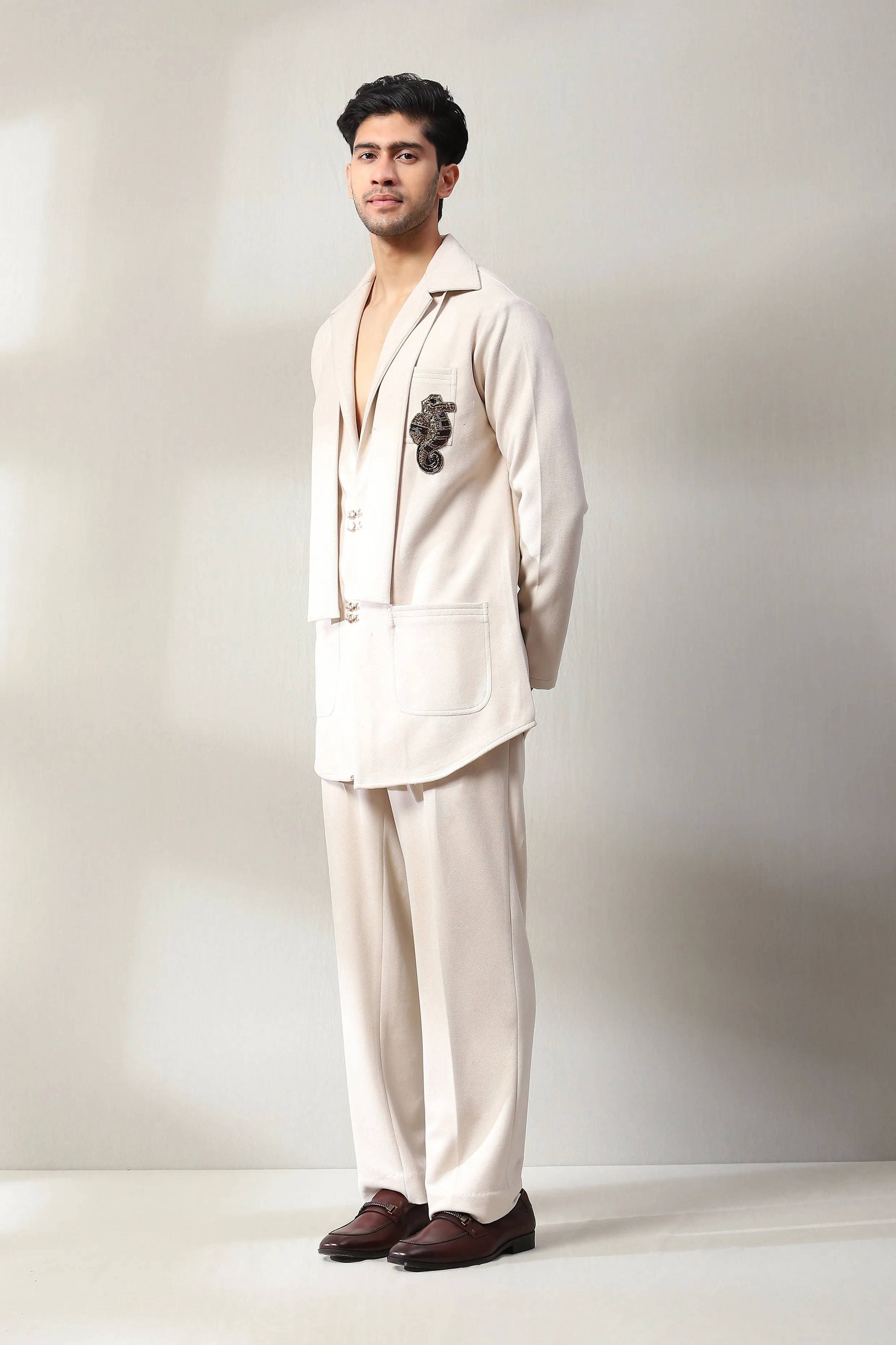 This ivory corduroy velvet co-ord set