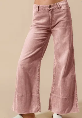 Vintage Pink Corduroy Wide Leg Pants
