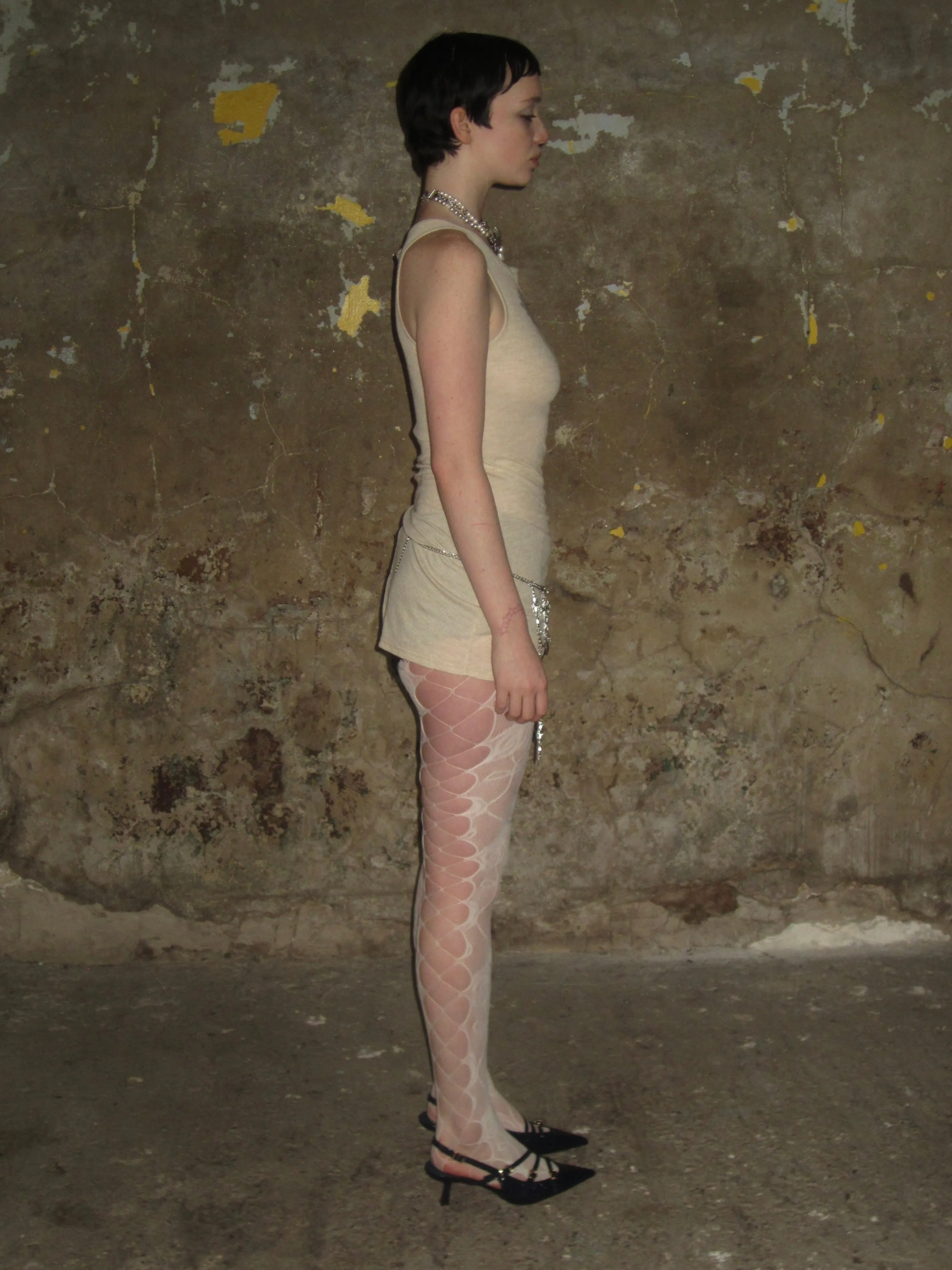 White Lace hollow Tights