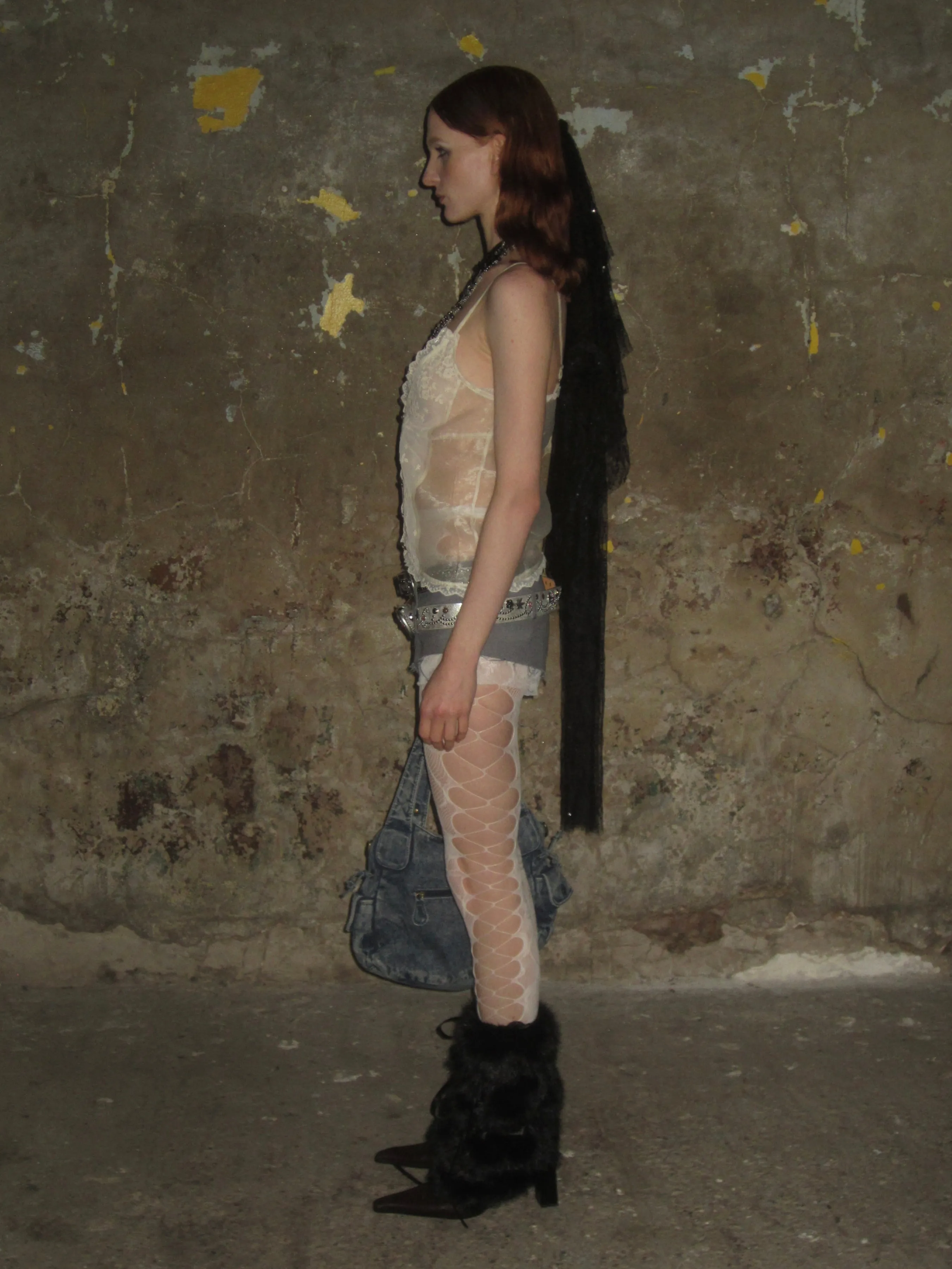 White Lace hollow Tights