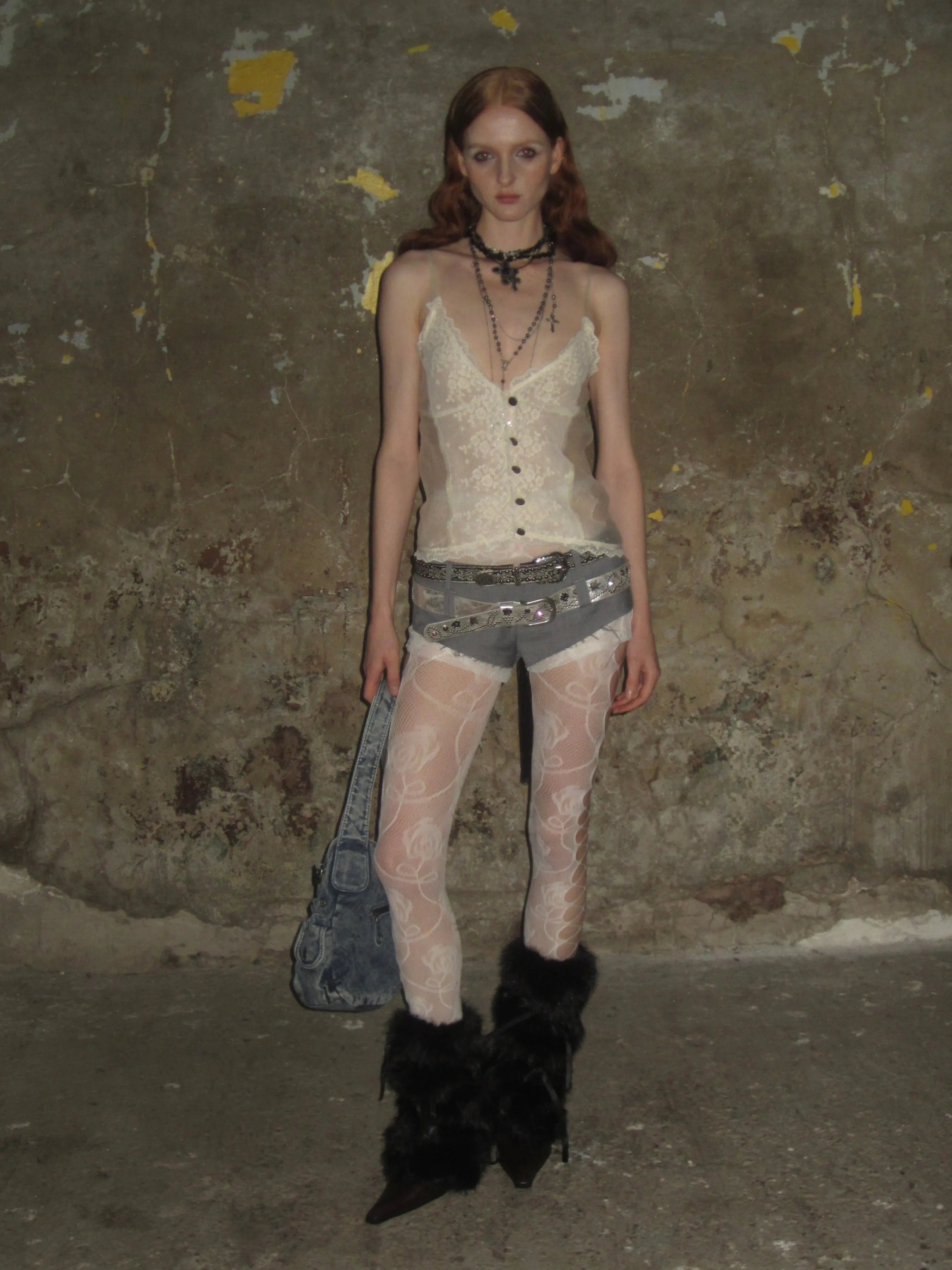 White Lace hollow Tights