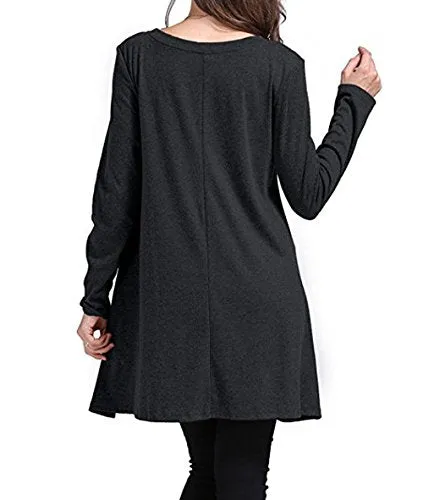 Women's Casual Lace Long Sleeve Tunic Top T-Shirt Blouse