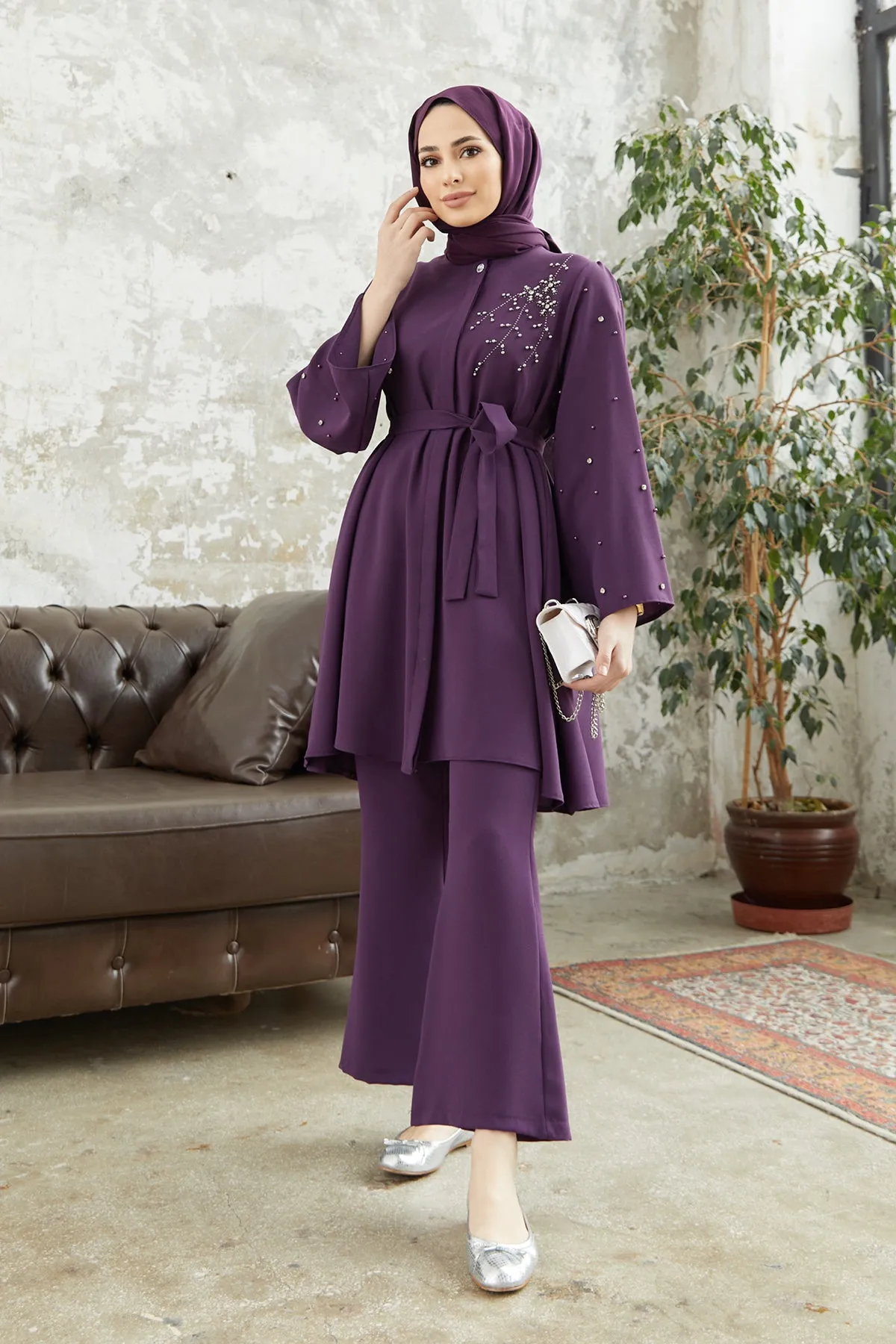 ZRF Women Rina Tunic Pants Set - Purple - Clichy