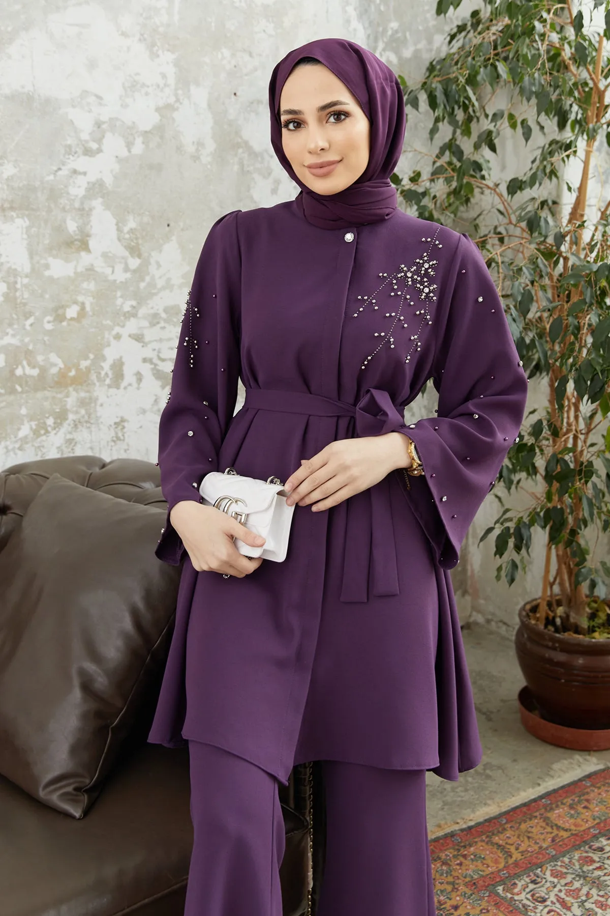 ZRF Women Rina Tunic Pants Set - Purple - Clichy