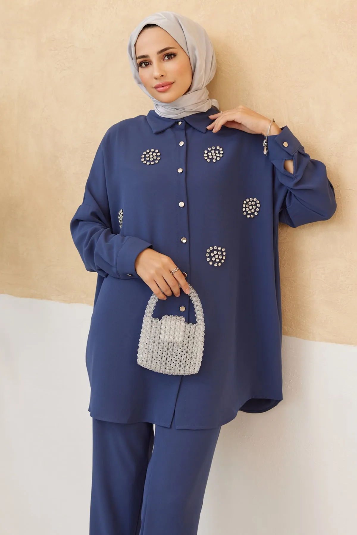 ZRF Women Stone-embellished Two-piece Set - Indigo - Châlons-en-Champagne